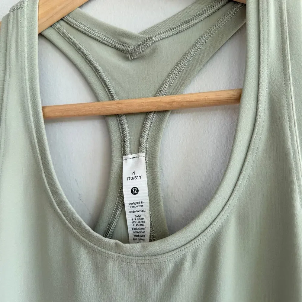 Lululemon Cool Racerback II Nulu Activewear Tank Top Green Fern 4 NWT